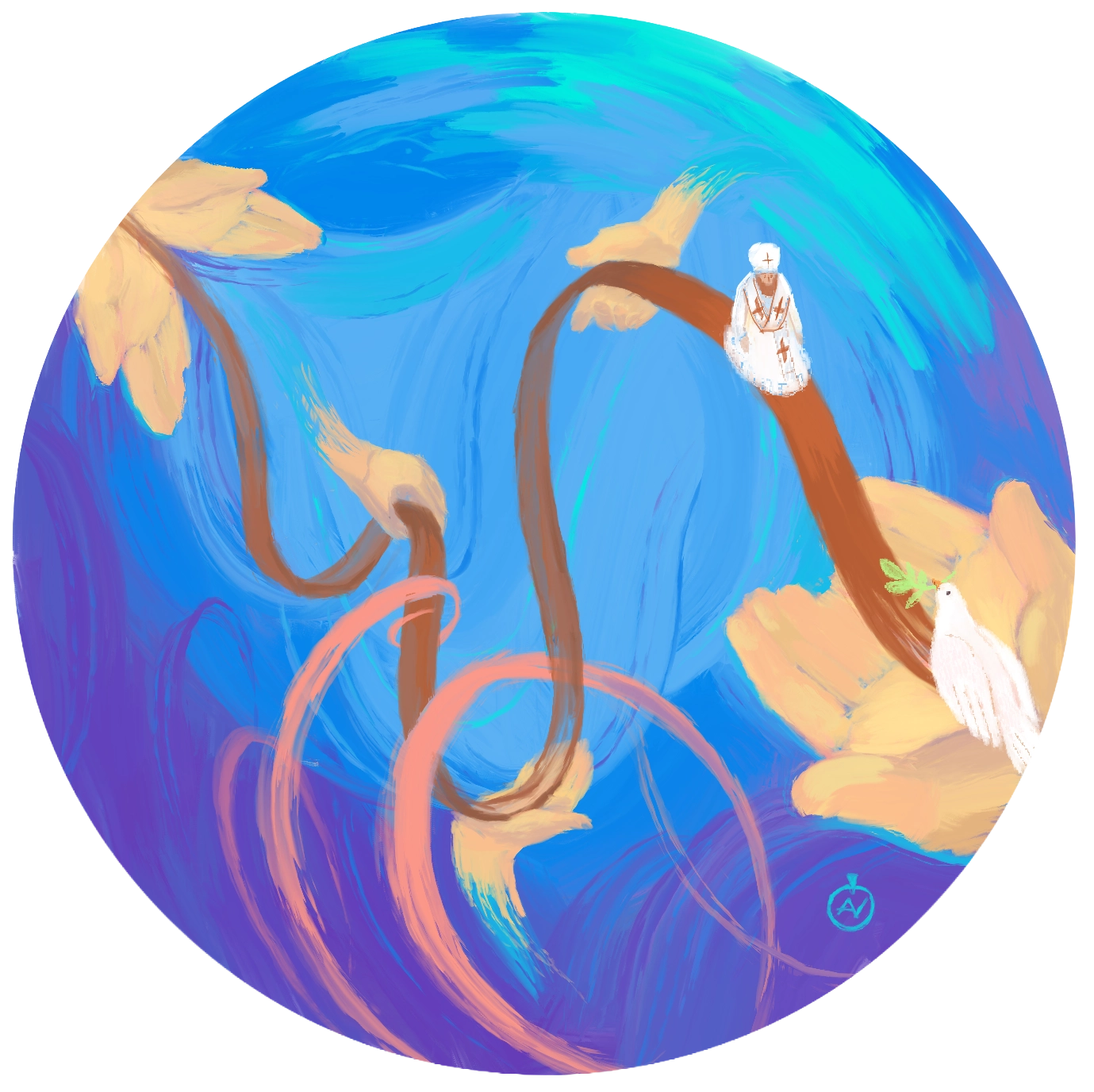 Ілюстрація до Пісні Григорія Сковороди "Ѣдеш, хочешь нас оставить?.." від Олени Горецької