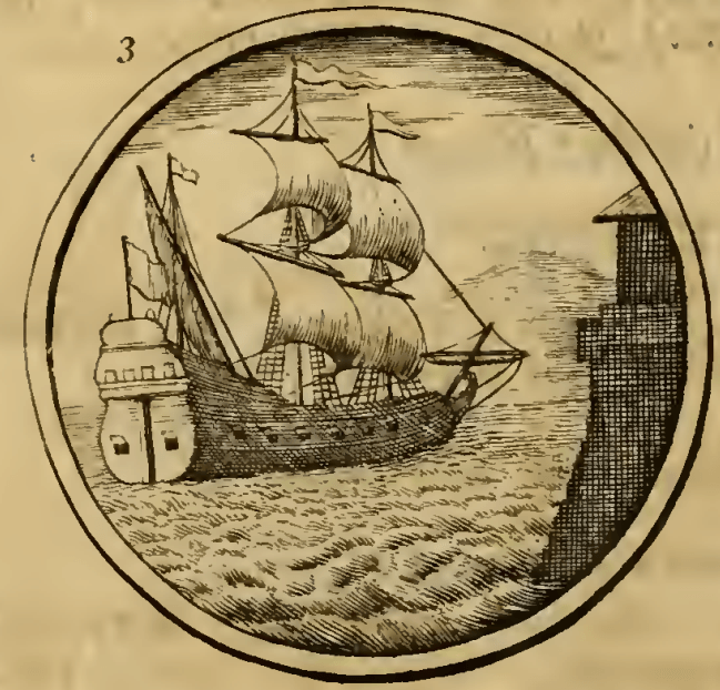 3. Een Schip na de haven zeilende. (Корабель, що пливе до гавані) — Видання 1705 р. Емблема 3. Корабель, що пливе до гавані — Symbola et emblemata