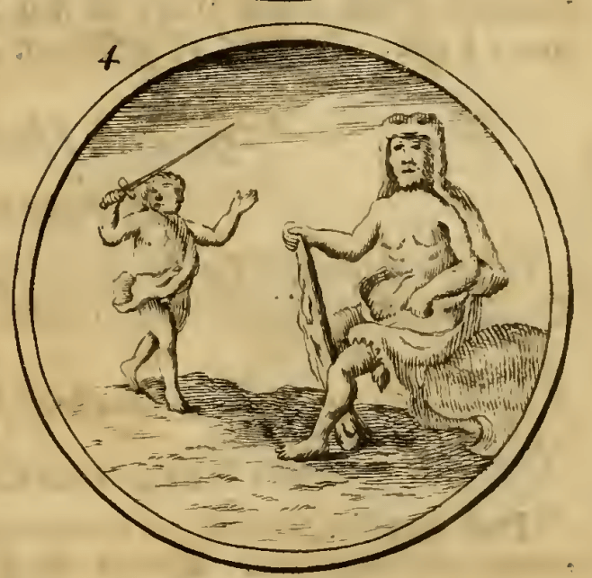 4. Een Kind tegens Hercules vechtende. (Дитина, що б’ється з Геркулесом) — Видання 1705 р. Емблема 4. Дитина, що б’ється з Геркулесом — Symbola et emblemata